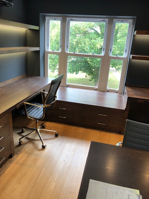 Bespoke Desks with Overhead Shelfs